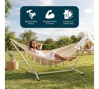 Jack Stonehouse Freestanding Frame Hammock Neutral Caramel & Cream