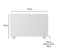 Jack Stonehouse Glass Panel Smart Heater 2000W Portable Smart LED Disp
