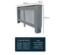 Jack Stonehouse Grey Vertical Line Radiator Cover - Large Size: Large