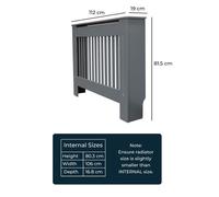 Jack Stonehouse Grey Vertical Line Radiator Cover - Medium Size: Mediu