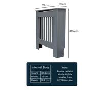 Jack Stonehouse Grey Vertical Line Radiator Cover - Small Size: Small