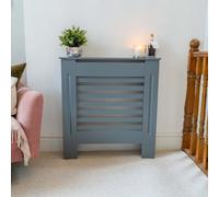 Jack Stonehouse Horizontal Slat Grey Mdf Wooden Radiator Cover - Small - 78Cm (W) X 81.5Cm (H) X 19Cm (D)