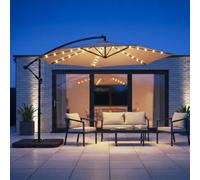 Jack Stonehouse Jsh 3M Hanging Banana Cantilever Parasol With Led Lights - Beige