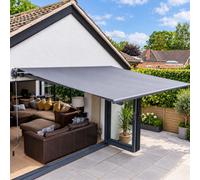 Jack Stonehouse Jsh Devon 2M X 1.5M Retractable Manual Patio Awning For Garden Patio - Dark Grey