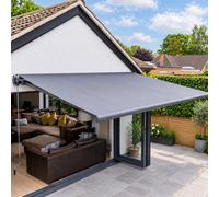 Jack Stonehouse Jsh Devon 4M X 3M Retractable Manual Patio Awning For Garden Patio - Dark Grey