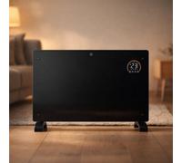 Jack Stonehouse Jsh Electric Glass Panel Heater 1500W Wifi Enabled Smart App Or Remote Control Radiator Wall Or Free Standing With Timer - Black