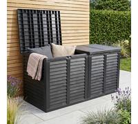 Jack Stonehouse JSH Extra Large Garden Storage Box 750L | Waterproof Outdoor Deck Box for Cushions, Toys, and Tools | Plastic Cabinet with Lid for Patio, Garage & Shed