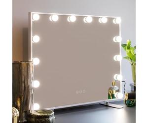 Jack Stonehouse JSH Ingrid Hollywood LED Vanity Mirror 60cm x 50cm | Landscape 12 Bulbs Beauty Lamp | Makeup Dressing Lighting Lights