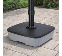 Jack Stonehouse Jsh Patio Umbrella Parasol Stand Base With Rollers Sturdy 25L 40Kg Max Fill Black & Grey Garden Weight Sand Or Water