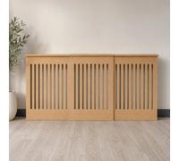 Jack Stonehouse Jsh Vertical Slat 152-204Cm Unpainted Wooden Radiator Cover With Base Sturdy Stylish Modern Mdf Unfinished - Adjustable