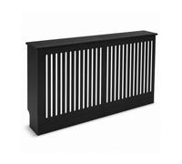 Jack Stonehouse Jsh Vertical Slat 152Cm Black Gloss Wooden Radiator Cover With Base Sturdy Stylish Modern Mdf - Large