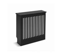 Jack Stonehouse Jsh Vertical Slat 78Cm Black Gloss Wooden Radiator Cover With Base Sturdy Stylish Modern Mdf