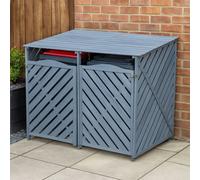 Jack Stonehouse Jsh Xl Double 2-Bay Wheelie Bin Store For 2X 240L (Standard) Or 360L (Large) Bins - Slate Grey