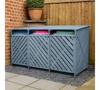 Jack Stonehouse Jsh Xl Triple 3-Bay Wheelie Bin Store For 3X 240L (Standard) Or 360L (Large) Bins - Slate Grey