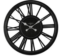 Jack Stonehouse Large Round Traditional Roman Numerals Wall Clock 50cm (20”) | Black With Grey Rim | For Living Room, Kitchen, Office, Wall Decor