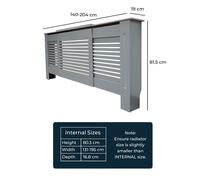 Jack Stonehouse Matt Grey Horizontal Line Radiator Cover - Adjustable