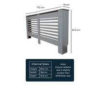 Jack Stonehouse Matt Grey Horizontal Line Radiator Cover - Extra Larg