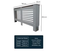 Jack Stonehouse Matt Grey Horizontal Line Radiator Cover - Large Size: