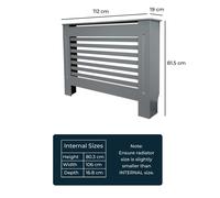Jack Stonehouse Matt Grey Horizontal Line Radiator Cover - Medium Siz