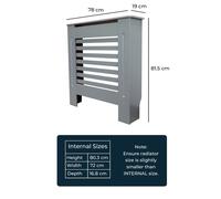 Jack Stonehouse Matt Grey Horizontal Line Radiator Cover - Small Size