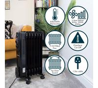 Jack Stonehouse Oil filled Radiator 2000W - Black