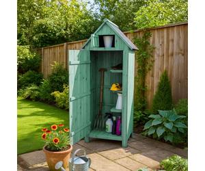 Jack Stonehouse Outdoor Bideford Garden Wooden Storage Cabinet Tool Shed - Green