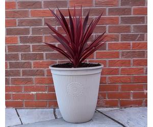 Jack Stonehouse Outdoor Classic Kensington Tall Planter | Slate Effect Round Plastic Flower Pot | Frost & UV Resistant Traditional Garden Plant Pot | 16" High | 33lt | 40cm Dia (1, Pebble White)