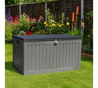 Jack Stonehouse Outdoor Plastic Garden Storage Deck Box 270L - Cushion, Toy, Tool Utility Chest Organiser Store - Garden, Patio, Balcony, Decking