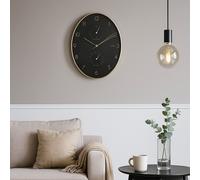 Jack Stonehouse Oval Black 34.5/13.6" Wall Clock with Gold Accent