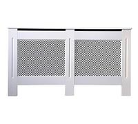 Jack Stonehouse Radiator Cover Traditional Diamond Slat MDF Wood Cabinet, White Large
