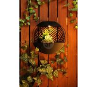 Jack Stonehouse Solar Led Garden Wall Planter Lantern Hexagonal Or Round Iron Lattice Light Lamp Outdoor Decorative Porch Patio Fence Decor