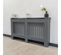 Jack Stonehouse Vertical Slat Grey Mdf Wooden Radiator Cover - Large - 152Cm (W) X 81.5Cm (H) X 19Cm (D)