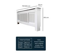 Jack Stonehouse White Vertical Line Radiator Cover - Adjustable Size: