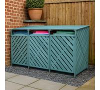 Jack Stonehouse Wooden Triple Wheelie Bin Storage - Green