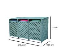 Jack Stonehouse Wooden Triple Wheelie Bin Storage - Green Colour: Gree
