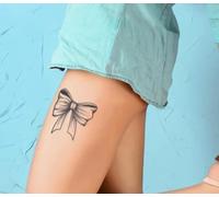 Jack&Stones Temporary Tattoo Sexy Bows for Women - 5cm x 8cm - Semi-Permanent - 5 Days - Bright Blue - Water Resistant - Adult