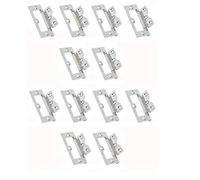"Jack The Plumber Birmingham" Steel Flush Door Cabinet Hinges Polished Chrome. 51mm x 25mm Pack of 12 or 6 (12)