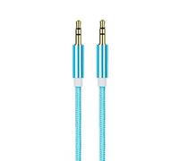Jack to Jack 3.5mm Premium Auxiliary Nylon Male to Male Audio Cable, Headphone Aux Cable Audio Stereo lead, Compatible with Microphone Headset Earphone Speaker Phone Laptop PC TV Car Mp3. (Blue)