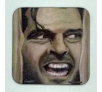 Jack Torrance from Stephen King's The Shining - Drinks Coaster - Hardboard - 9cm x 9cm - Gloss Finish - Film Themed Artwork Portrait by Kev Guyler