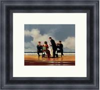 Jack Vettriano Framed Art, Elegy For The Dead Admiral Romance Beach wall art Black- 33cm x 33cm