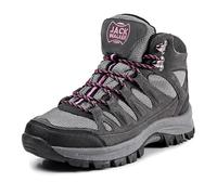 Jack Walker Women's Trekking and Hiking Boots - Lightweight Walking Ladies Grey & Pink Boots for Outdoor Adventures JW1005 (3 UK)