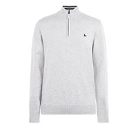 Jack Wills Mens Funnel Neck Half Zip Jumper Light Ash Marl S