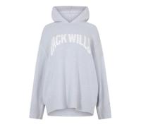 Jack Wills Womens Branded Hood Knitted Top Grey Marl 10