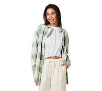 Jack Wills Women's JW Flannel Long-Sleeve Patterned Shirt 10 (S) Green