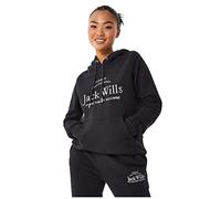 Jack Wills Womens Hunston Graphic Logo Hoodie Black 18
