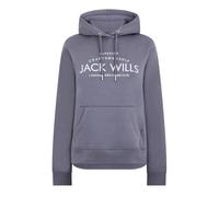 Jack Wills Womens Hunston Graphic Logo Hoodie Dusky Blue 10