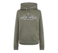 Jack Wills Womens Hunston Graphic Logo Hoodie Hoody Top Light Khaki XS