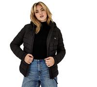 Jack Wills Womens Luna Hooded Puffer Jacket Long Sleeve Black 10 (S)