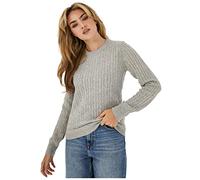Jack Wills Womens Tinsbury Merino Wool Cable Knitted Jumper Grey Marl XXS