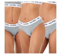 Jack Wills Womens Wilden Multipack Boy Pants 3 Pack Short Briefs Elasticated Grey Marl 16 (XL)